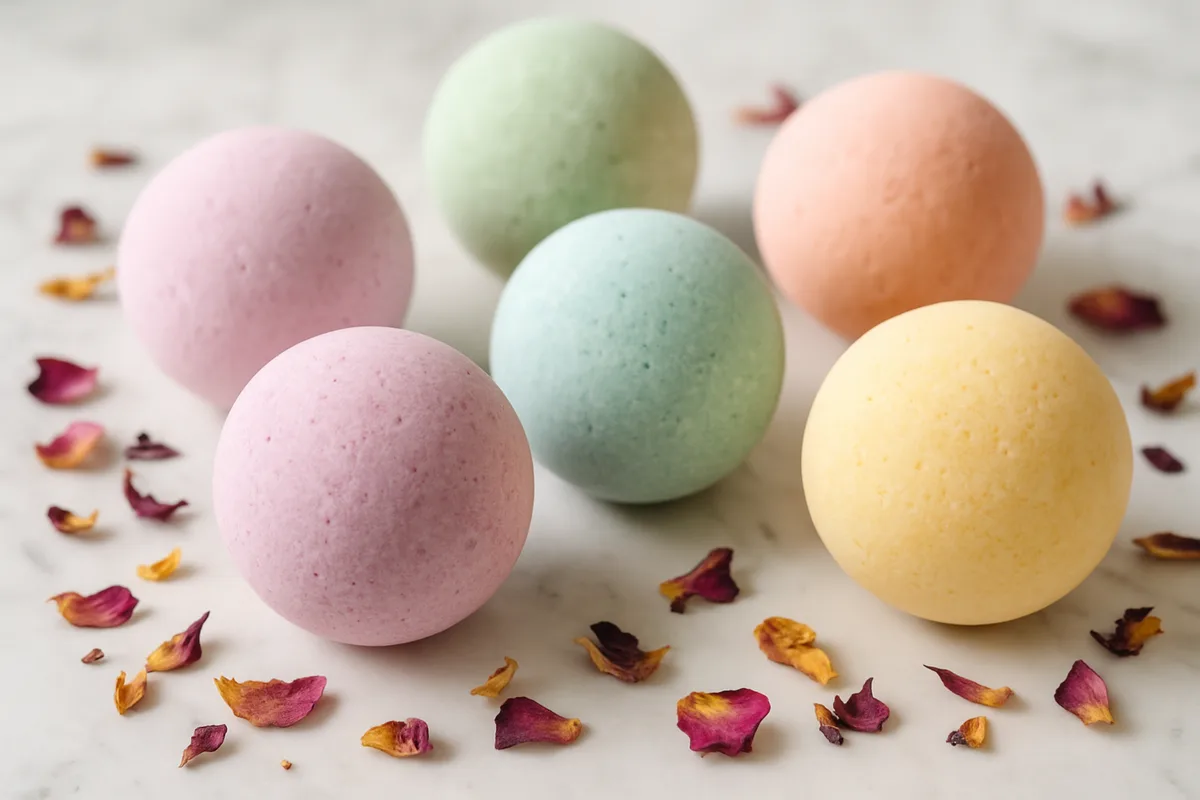 Bunte selbstgemachte Badebomben