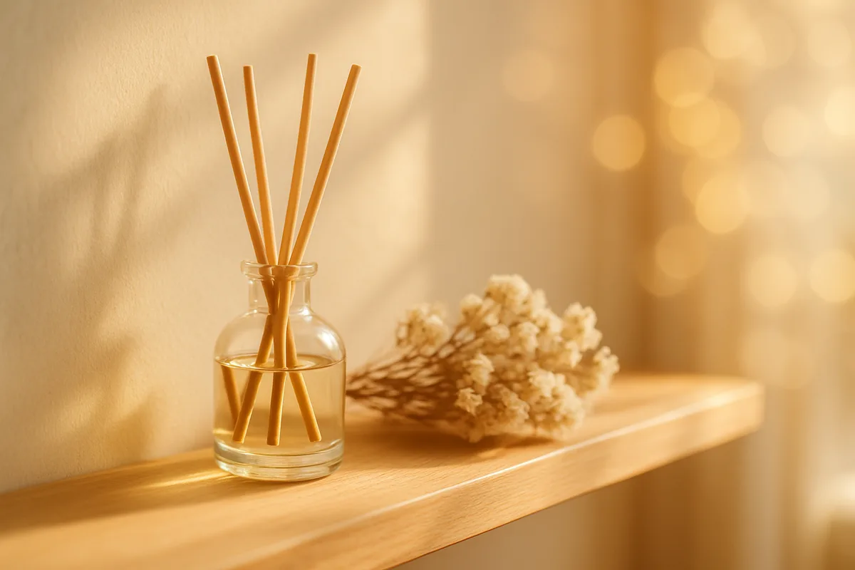 Selbstgemachter Diffuser mit Rattan-Stäbchen