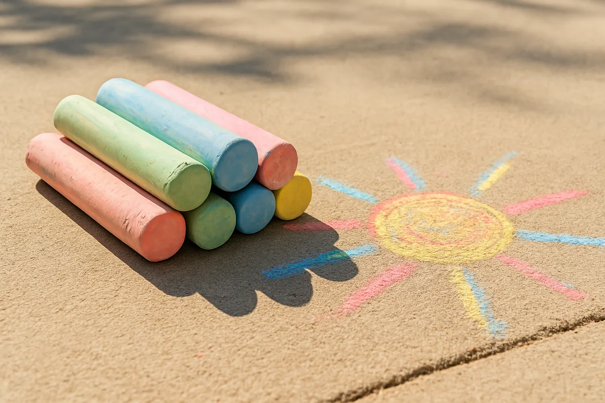 Selbstgemachte bunte Straßenkreide