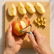Äpfel schälen und würfeln
