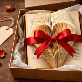 Gefaltetes Buch als Geschenk