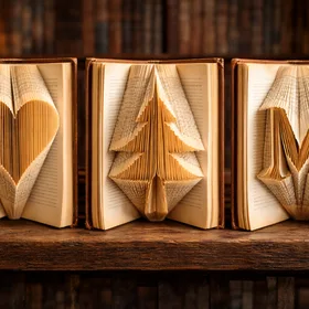 Verschiedene Motive beim Bücher falten