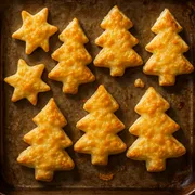 Goldbraun gebackene Käse-Tannenbäume