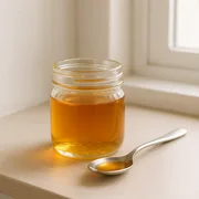 Fertiger Hustensaft im Glas im Kühlschrank