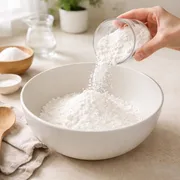 Speisestärke in Schüssel für Badeknete
