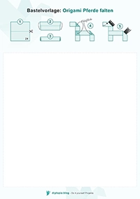 Bastelvorlage Origami Pferde falten Download Bastelvorlage Download