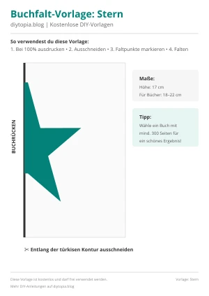 Stern-Vorlage zum Bücher falten