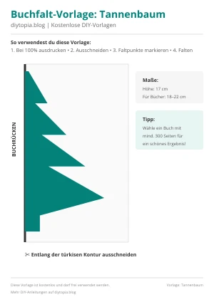 Tannenbaum-Vorlage zum Bücher falten