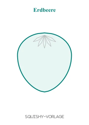 Erdbeer-Vorlage für ein Papier-Squishy